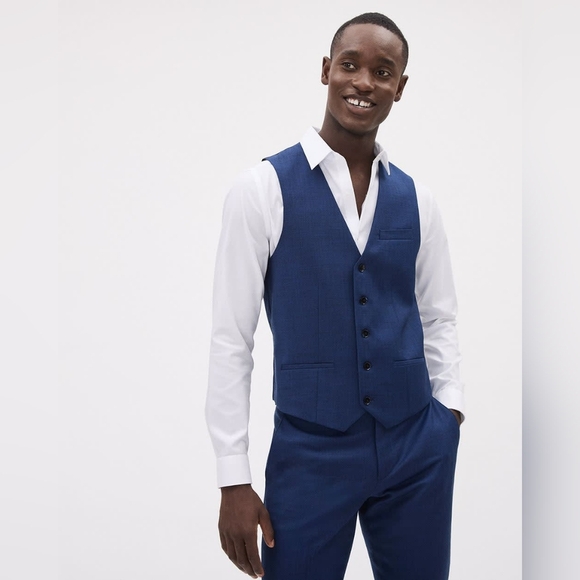 RW&CO. [42R] Medium Blue Wool Essential 3 Pc Suit - Picture 8 of 16